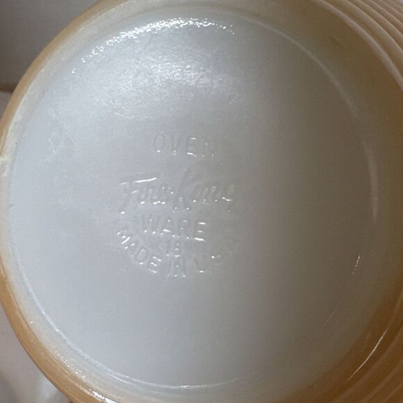 5 Vintage Fire King Lusterware Behive Ribbed Handled Soup Chili Bowls - Picture 6 of 8